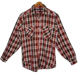 Vintage Levi’s 80s  White Tab Plaid Button Up